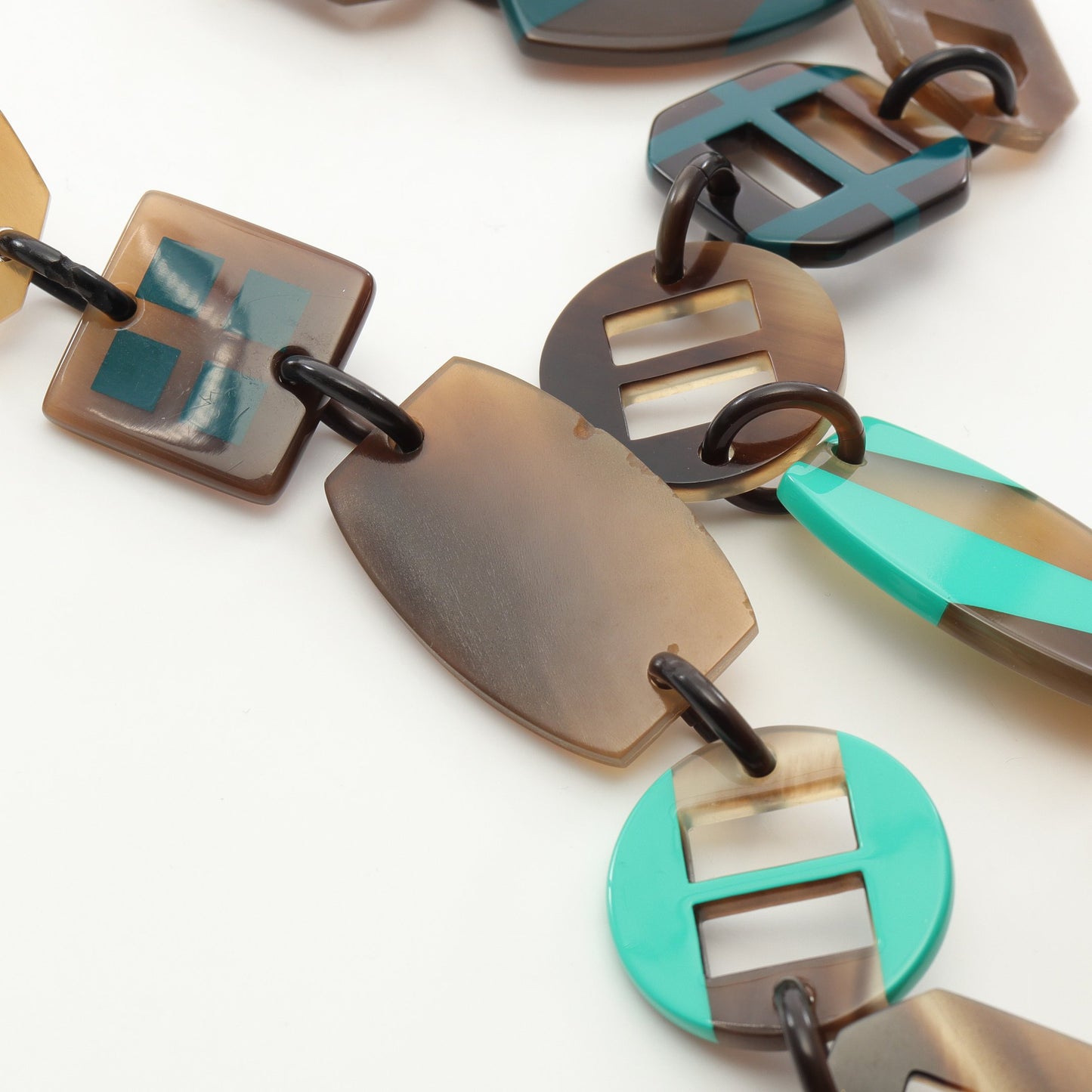 ネックレス バッファローホーン ブラウン グリーン エルメス アクセサリー HERMES