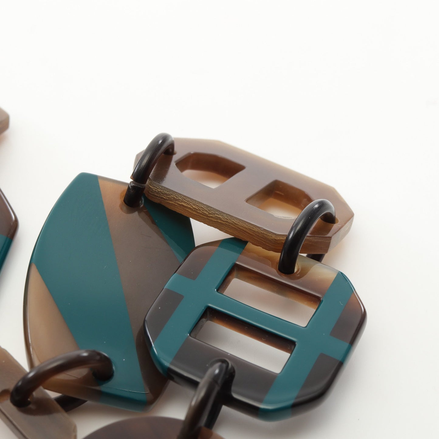 ネックレス バッファローホーン ブラウン グリーン エルメス アクセサリー HERMES