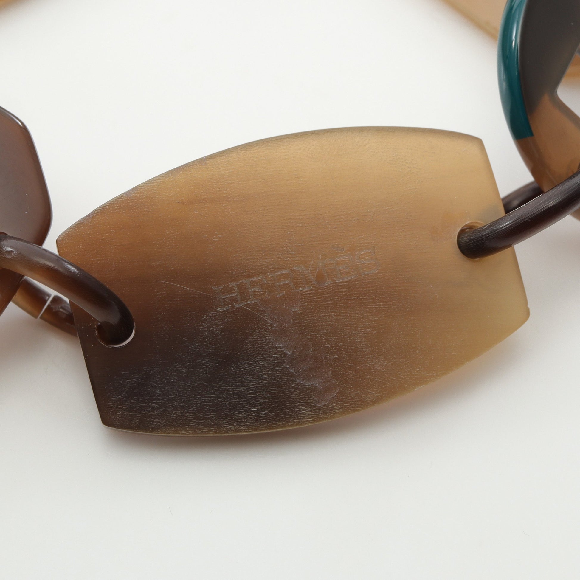 ネックレス バッファローホーン ブラウン グリーン エルメス アクセサリー HERMES