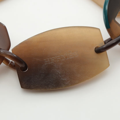 ネックレス バッファローホーン ブラウン グリーン エルメス アクセサリー HERMES