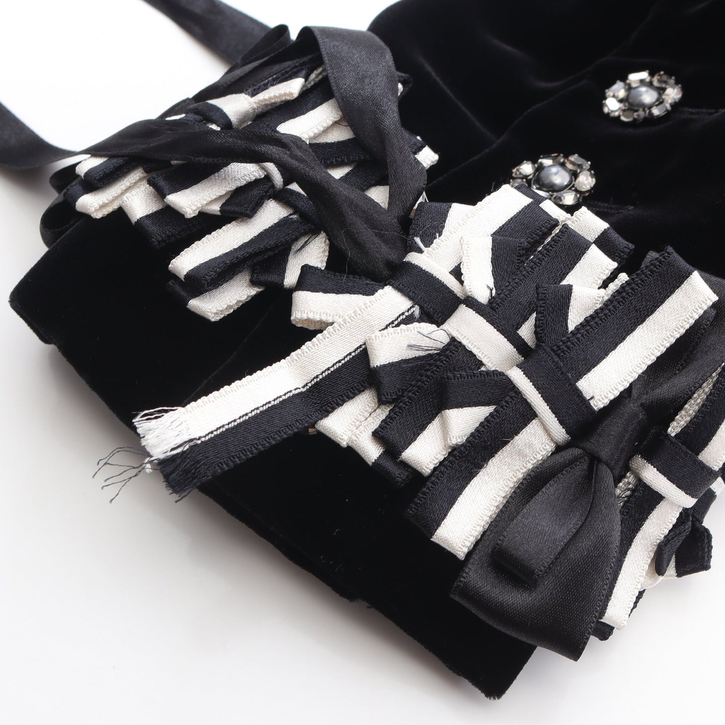 ココマークパールビジューボタン ベロア ジャケット レーヨン シルク ブラック シャネル アウター CHANEL