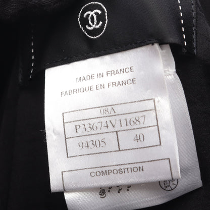 ココマークパールビジューボタン ベロア ジャケット レーヨン シルク ブラック シャネル アウター CHANEL