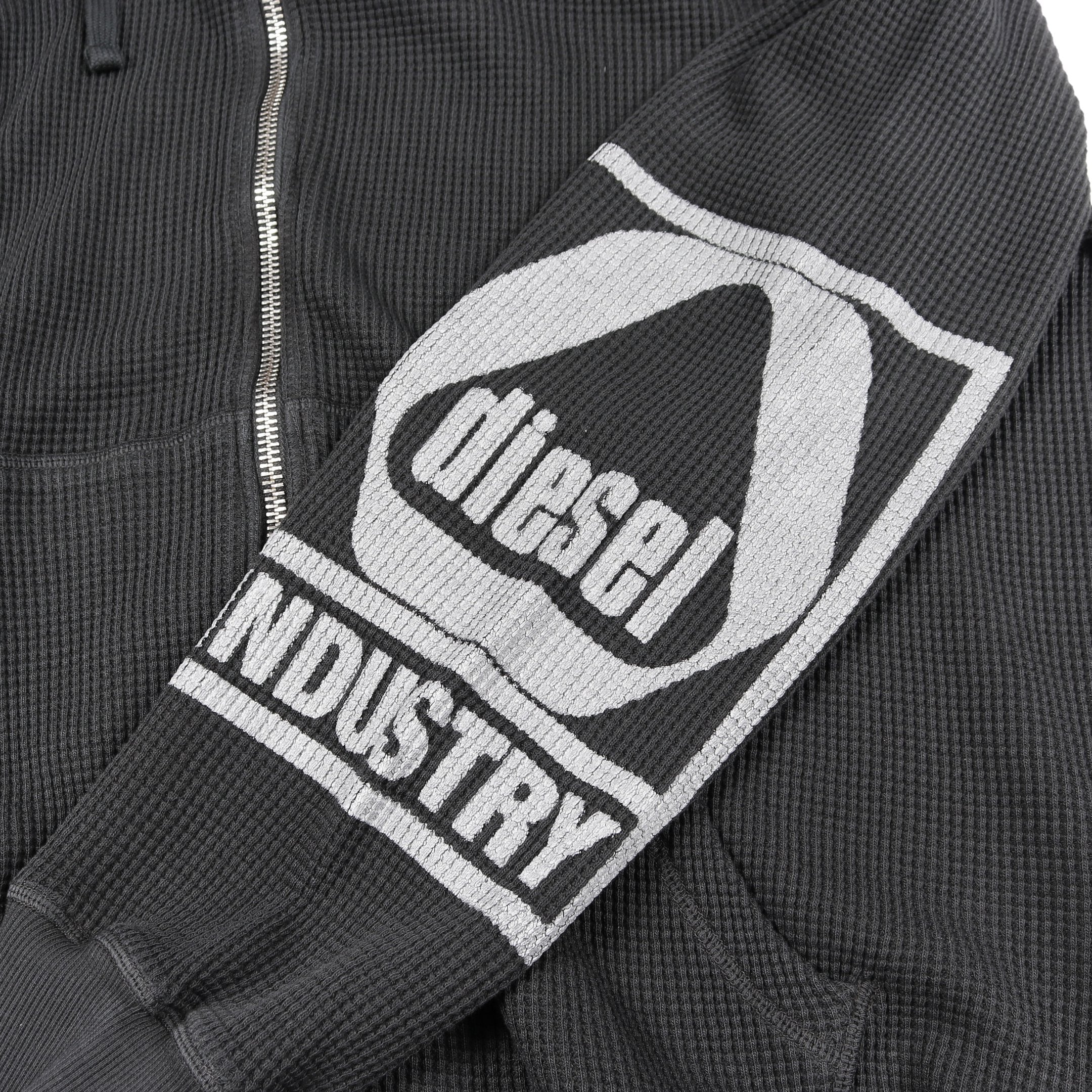 S-GINAFFLE-HOOD-ZIP ジップアップパーカー コットン ブラック