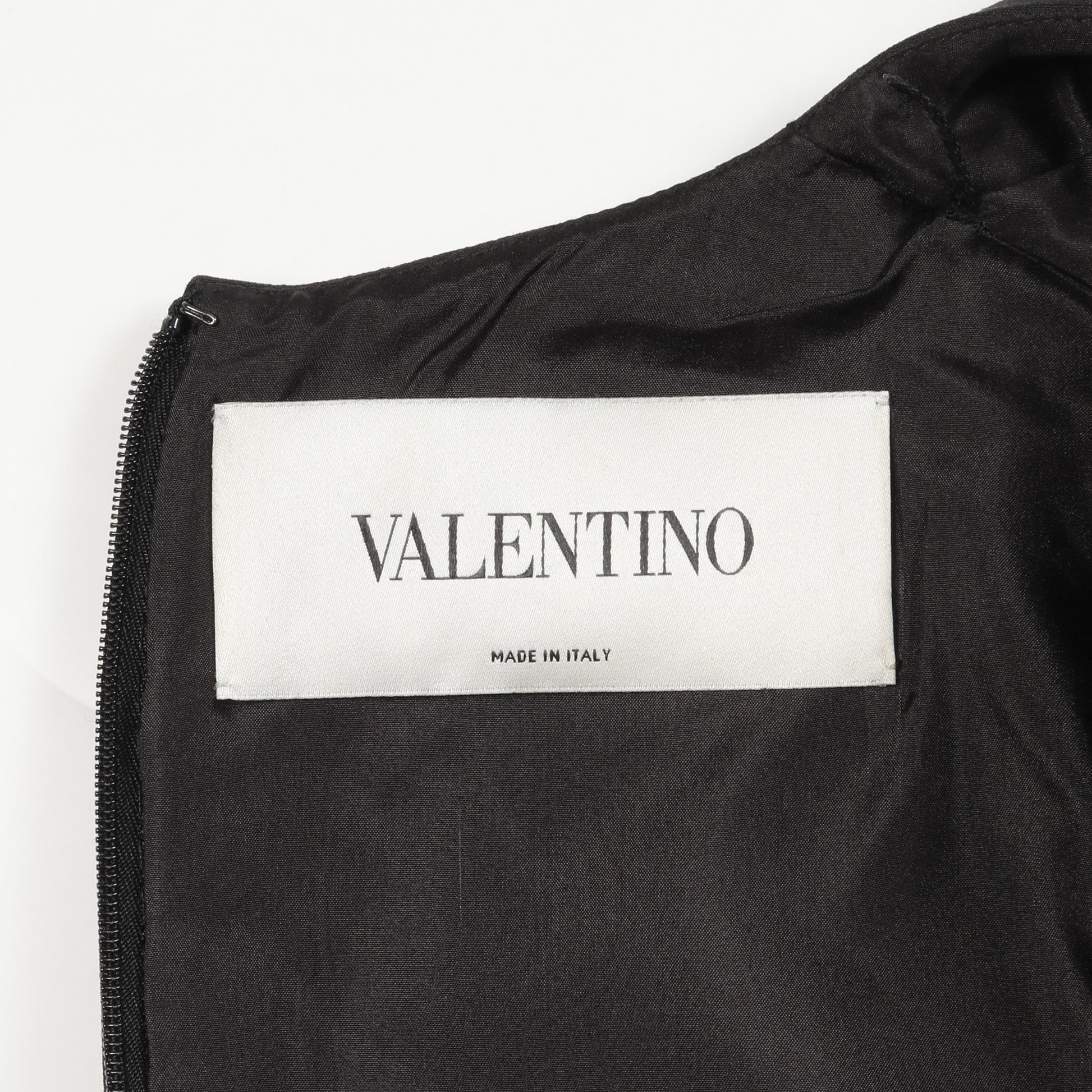 ワンピース 長袖 ウール シルク ブラック ビジュー ヴァレンティノ ワンピース VALENTINO