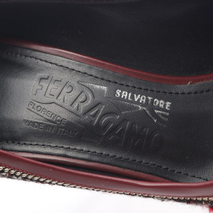 パンプス ツイード ブラック ボルドー サルヴァトーレフェラガモ シューズ Salvatore Ferragamo