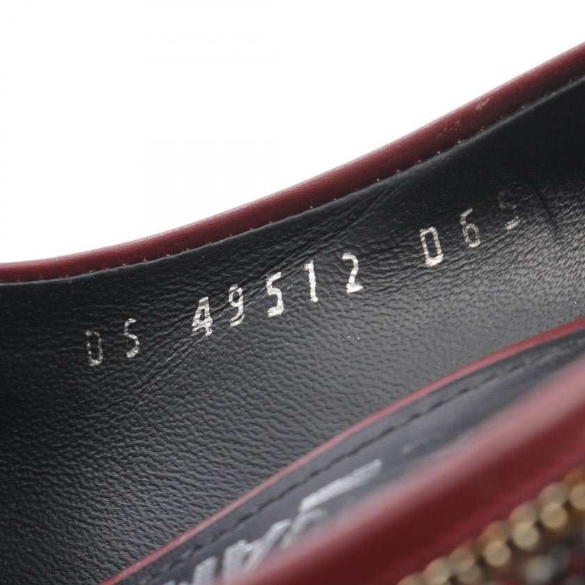 パンプス ツイード ブラック ボルドー サルヴァトーレフェラガモ シューズ Salvatore Ferragamo