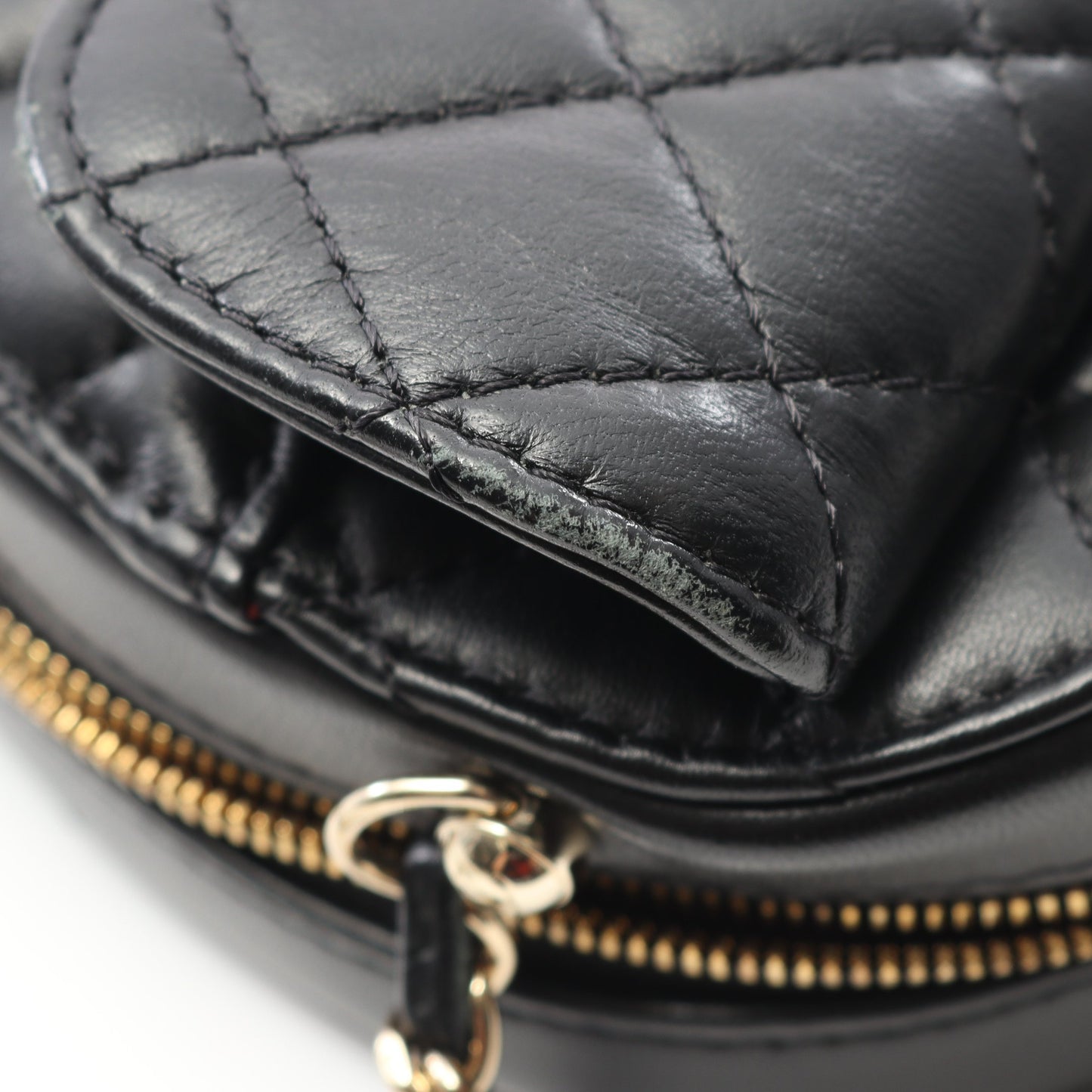 マトラッセ ハート チェーンショルダーバッグ ラムスキン ブラック ゴールド金具 シャネル バッグ CHANEL