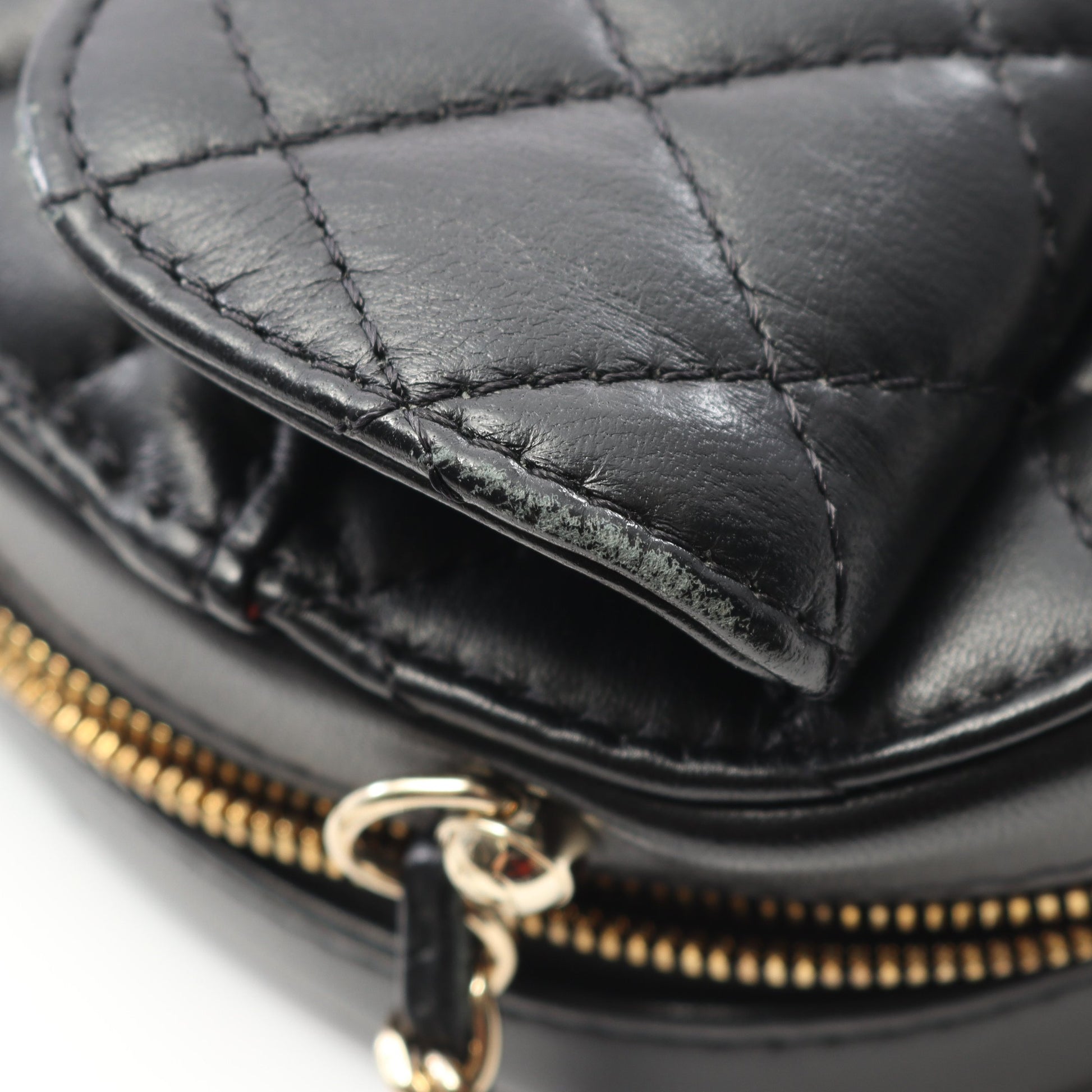 マトラッセ ハート チェーンショルダーバッグ ラムスキン ブラック ゴールド金具 シャネル バッグ CHANEL