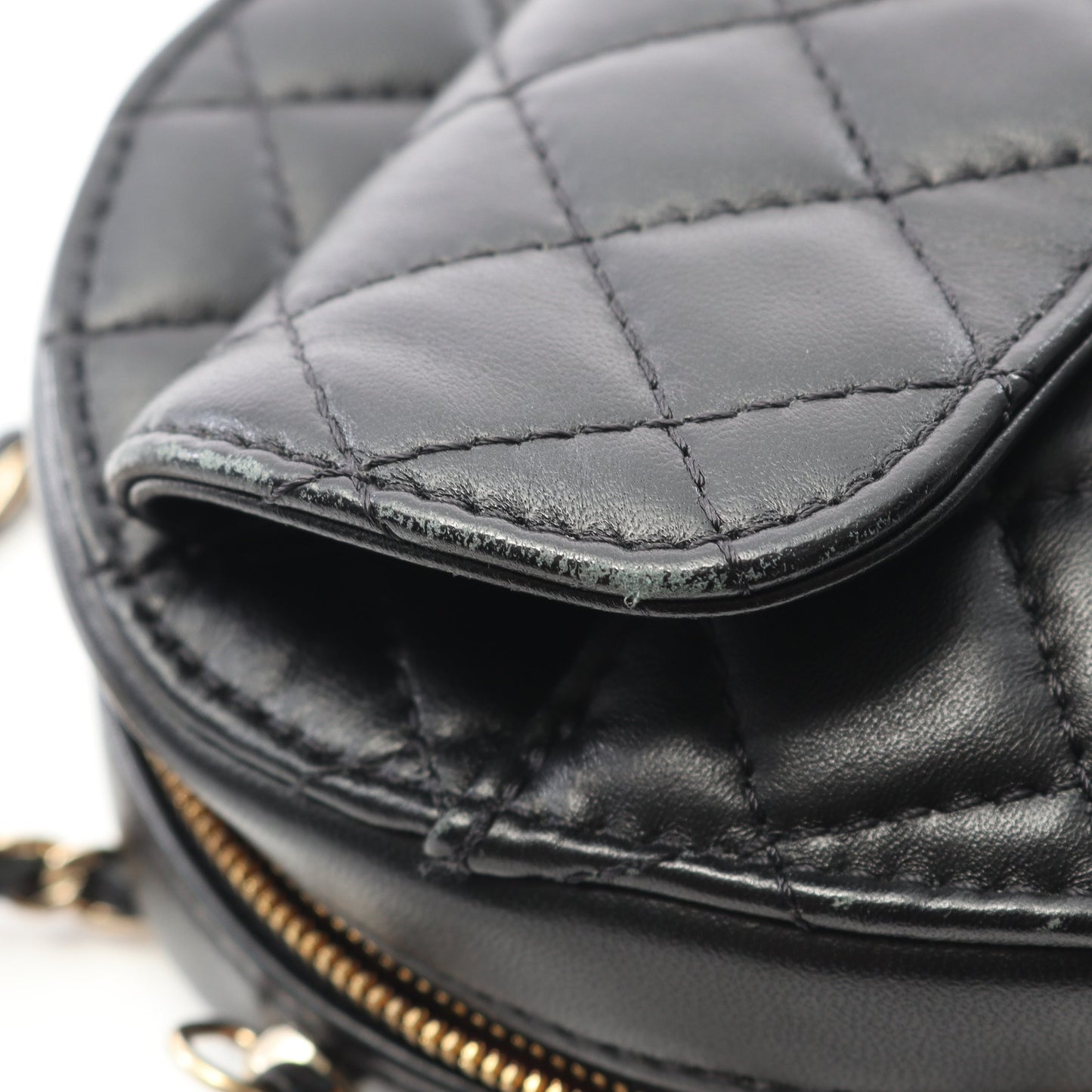 マトラッセ ハート チェーンショルダーバッグ ラムスキン ブラック ゴールド金具 シャネル バッグ CHANEL