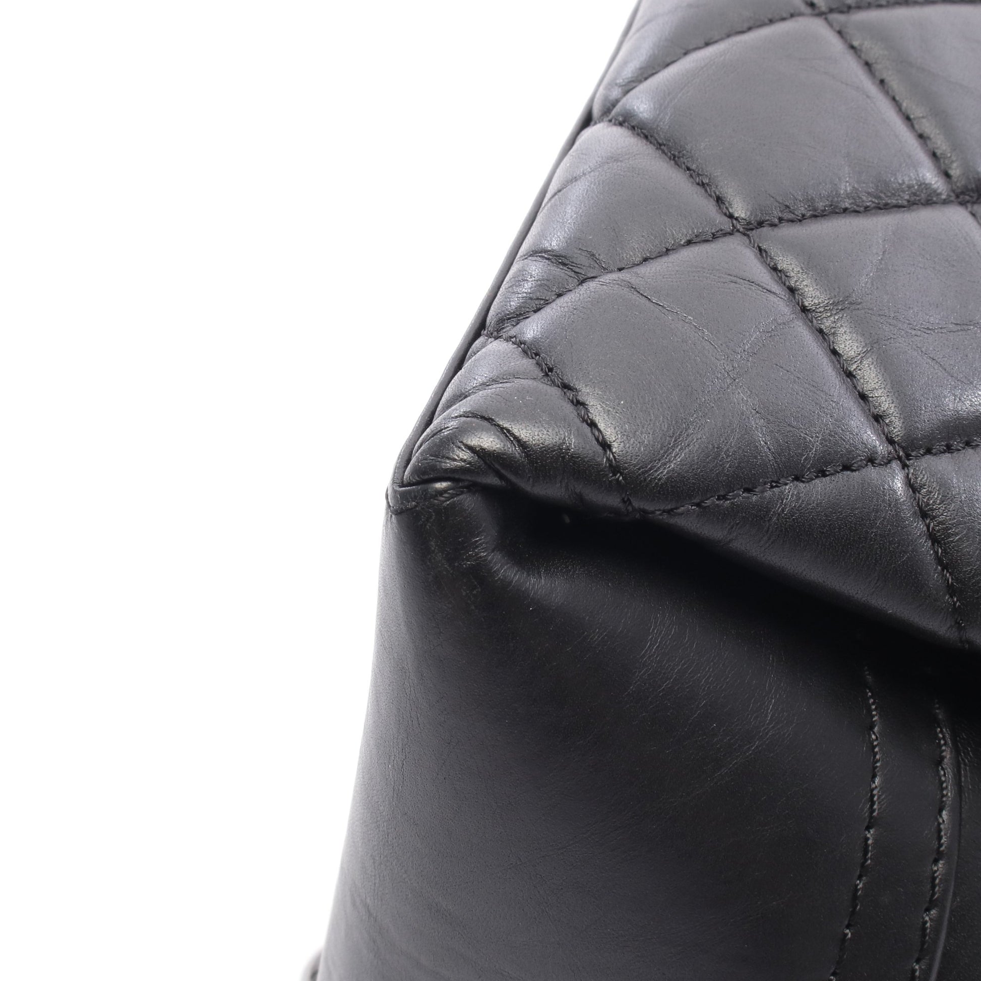 マトラッセ チェーンショルダーバッグ レザー ブラック シルバー金具 シャネル バッグ CHANEL