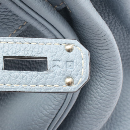 ショルダーバーキン ブルーラン ショルダーバッグ トゴ ライトブルー シルバー金具 □Q刻印 エルメス バッグ HERMES