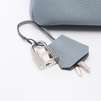 ショルダーバーキン ブルーラン ショルダーバッグ トゴ ライトブルー シルバー金具 □Q刻印 エルメス バッグ HERMES