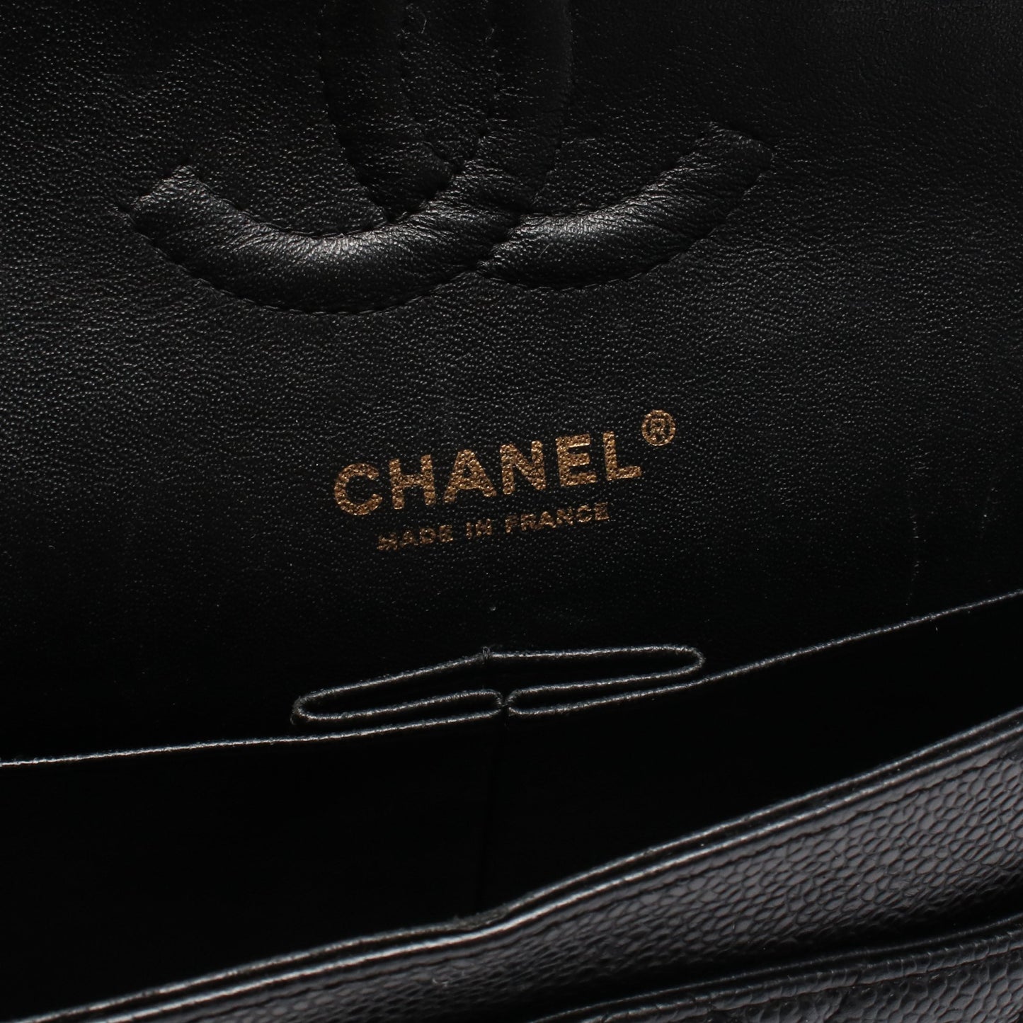 マトラッセ Wフラップ Wチェーンショルダーバッグ キャビアスキン ブラック ゴールド金具 シャネル バッグ CHANEL