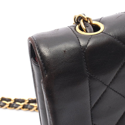 マトラッセ ダイアナフラップ チェーンショルダーバッグ ラムスキン ブラック ゴールド金具 シャネル バッグ CHANEL