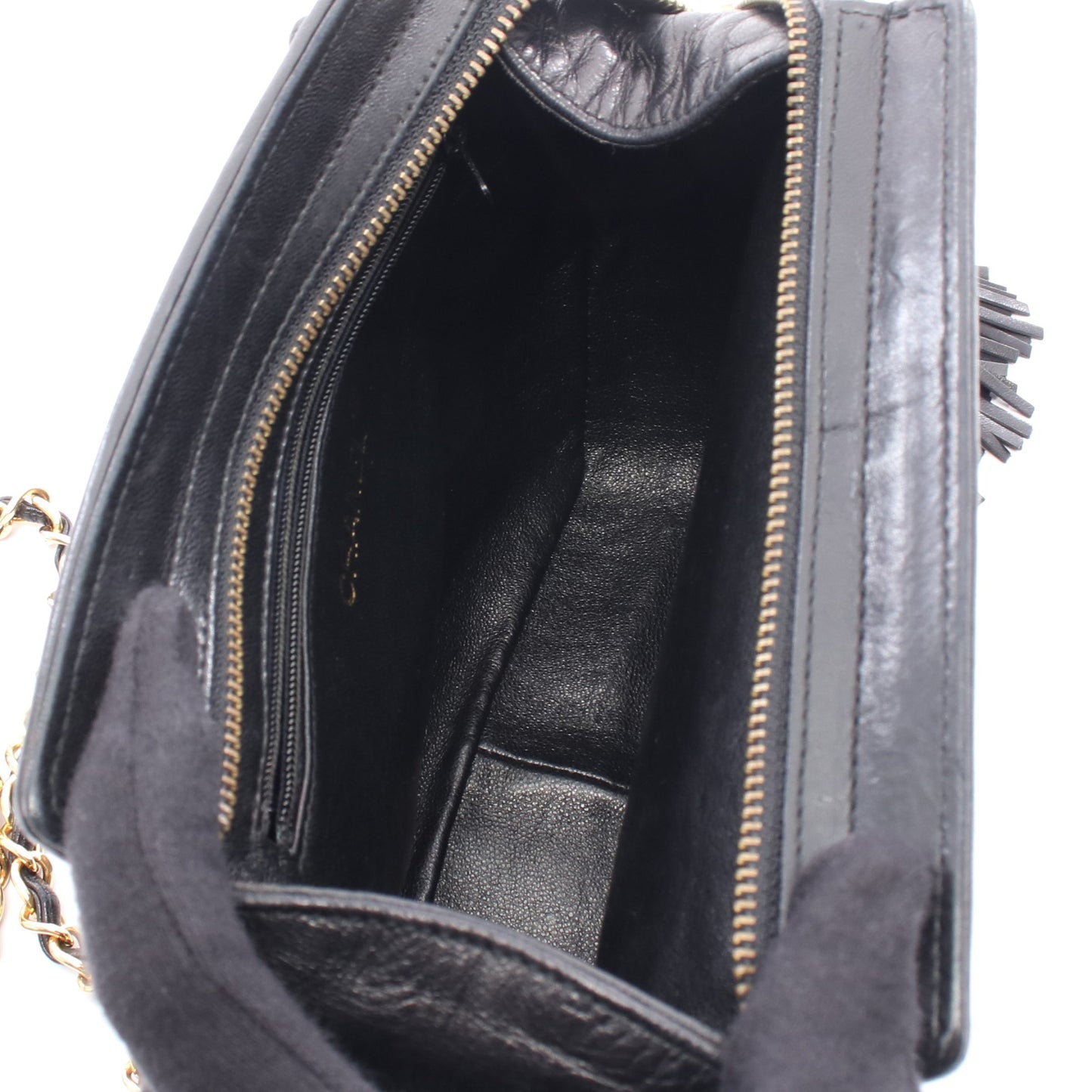 ココマーク ダイヤステッチ チェーンショルダーバッグ ラムスキン ブラック ゴールド金具 シャネル バッグ CHANEL