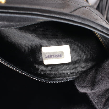 ココマーク ダイヤステッチ チェーンショルダーバッグ ラムスキン ブラック ゴールド金具 シャネル バッグ CHANEL