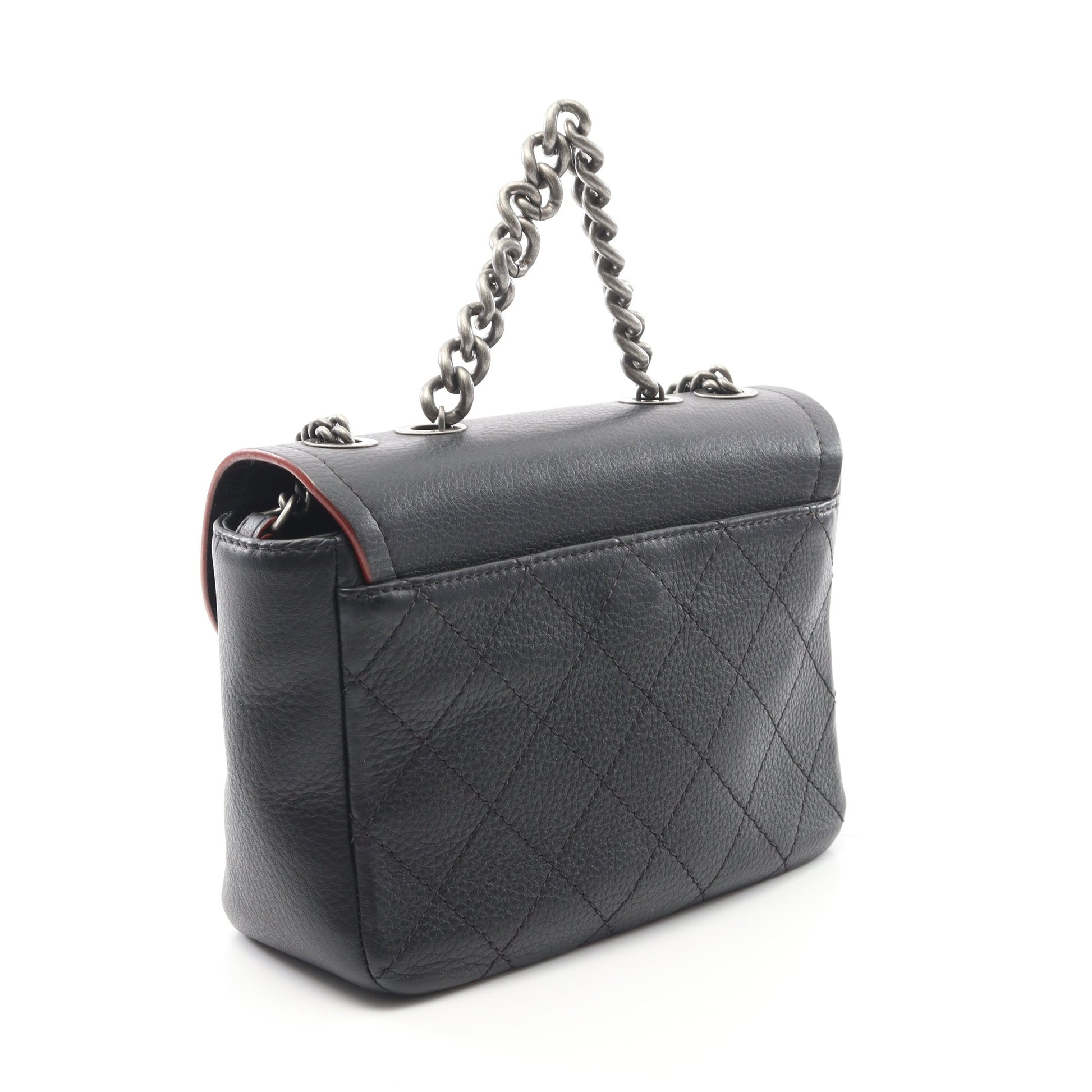 マトラッセ チェーンショルダーバッグ レザー ダークネイビー ゴールド金具 2WAY シャネル バッグ CHANEL