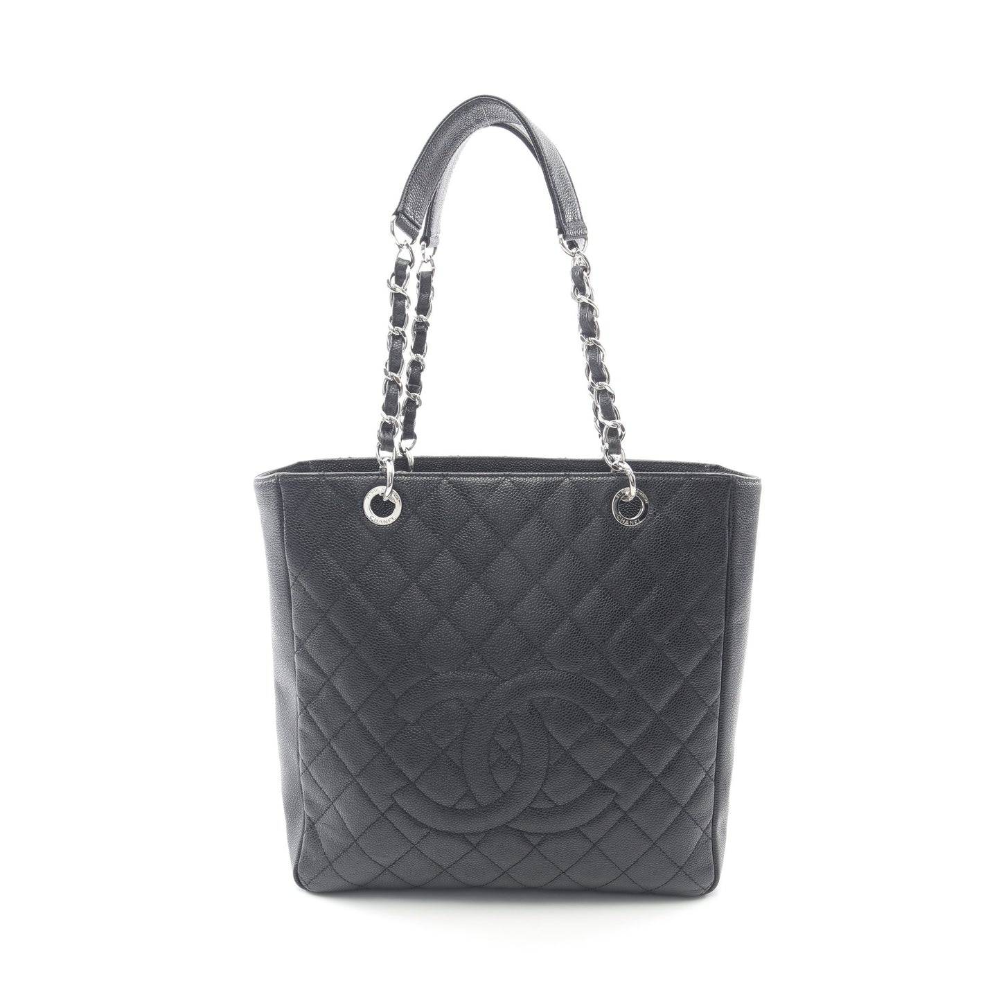 マトラッセ チェーンショルダーバッグ チェーントートバッグ キャビアスキン ブラック シルバー金具 シャネル バッグ CHANEL