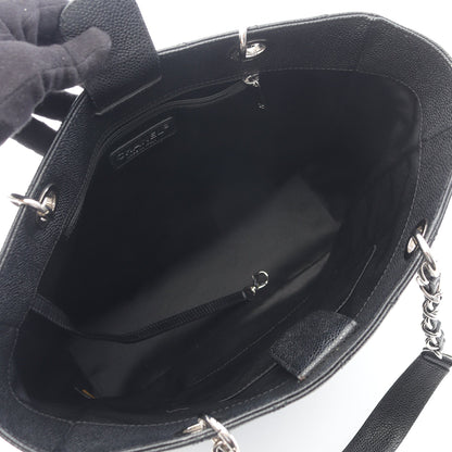 マトラッセ チェーンショルダーバッグ チェーントートバッグ キャビアスキン ブラック シルバー金具 シャネル バッグ CHANEL