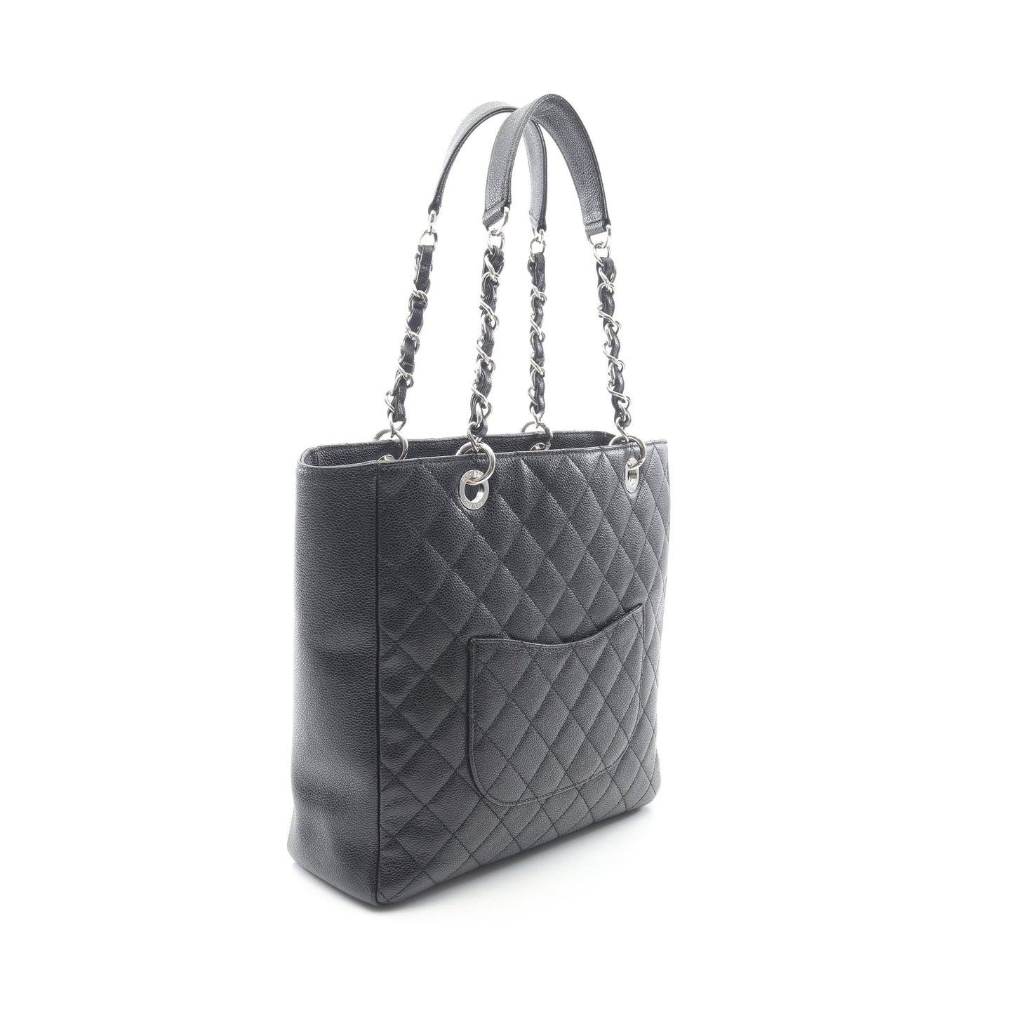 マトラッセ チェーンショルダーバッグ チェーントートバッグ キャビアスキン ブラック シルバー金具 シャネル バッグ CHANEL