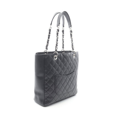 マトラッセ チェーンショルダーバッグ チェーントートバッグ キャビアスキン ブラック シルバー金具 シャネル バッグ CHANEL