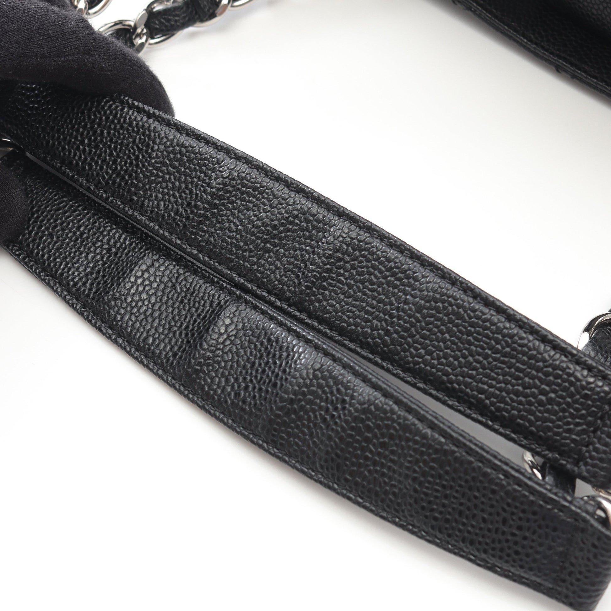 マトラッセ チェーンショルダーバッグ チェーントートバッグ キャビアスキン ブラック シルバー金具 シャネル バッグ CHANEL