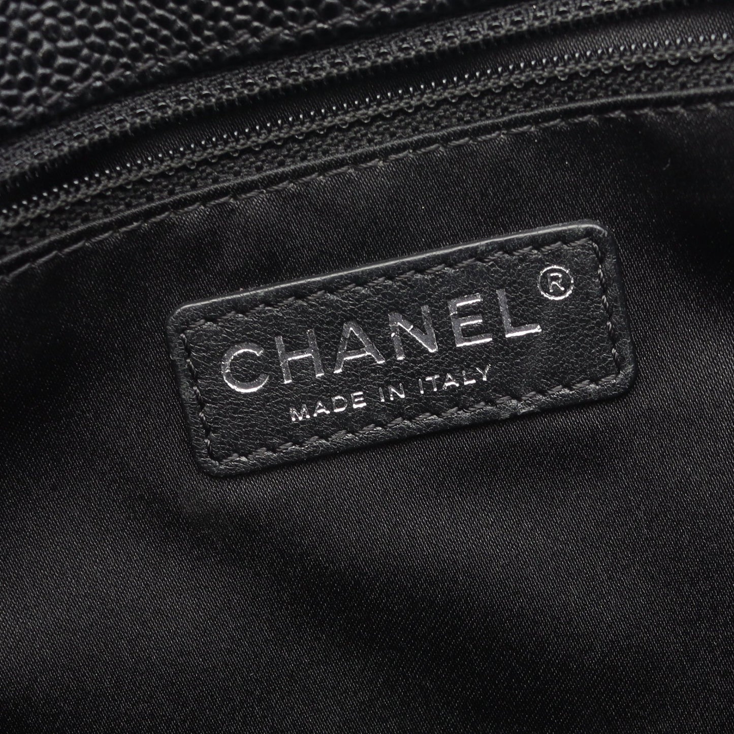 マトラッセ チェーンショルダーバッグ チェーントートバッグ キャビアスキン ブラック シルバー金具 シャネル バッグ CHANEL