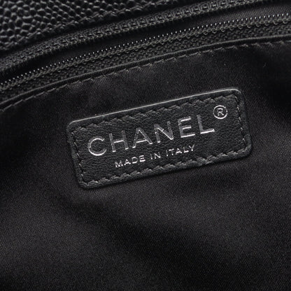 マトラッセ チェーンショルダーバッグ チェーントートバッグ キャビアスキン ブラック シルバー金具 シャネル バッグ CHANEL