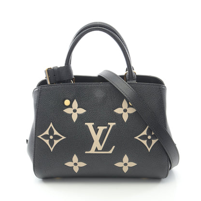 モンテーニュBB バイカラーモノグラムアンプラント ハンドバッグ レザー ブラック ベージュ 2WAY ルイヴィトン バッグ LOUIS VUITTON