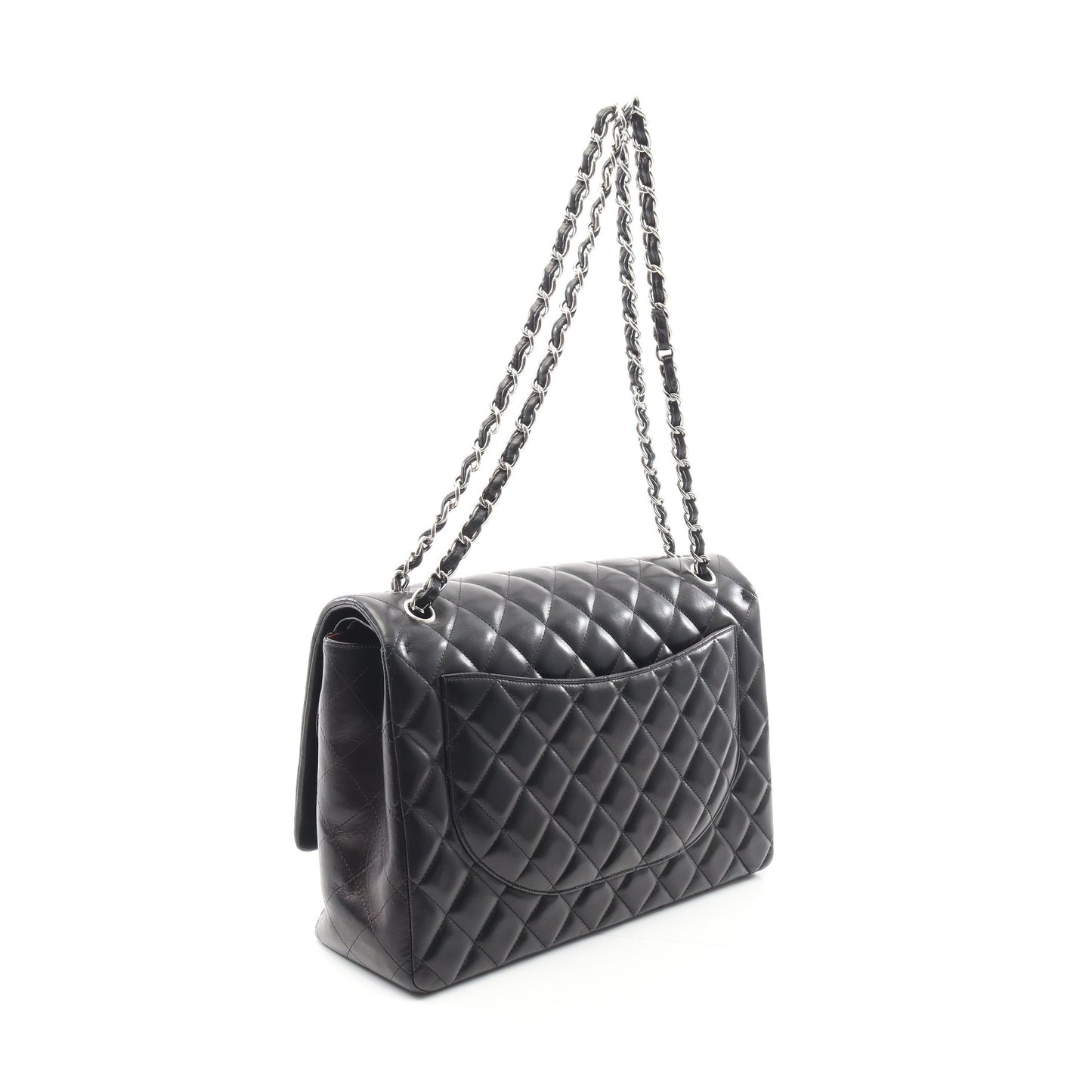 デカマトラッセ34 Wチェーンショルダーバッグ ラムスキン ブラック シルバー金具 シャネル バッグ CHANEL