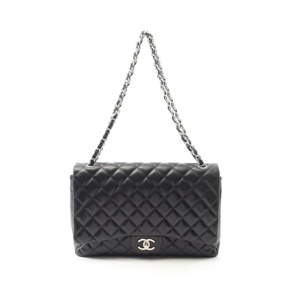 デカマトラッセ34 Wチェーンショルダーバッグ ラムスキン ブラック シルバー金具 シャネル バッグ CHANEL