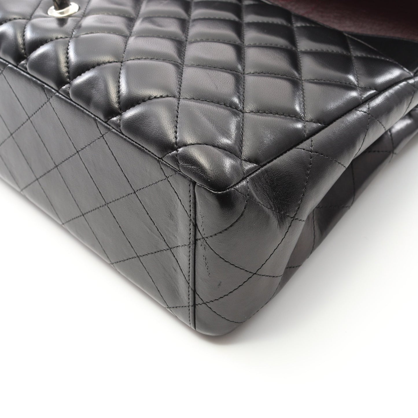 デカマトラッセ34 Wチェーンショルダーバッグ ラムスキン ブラック シルバー金具 シャネル バッグ CHANEL