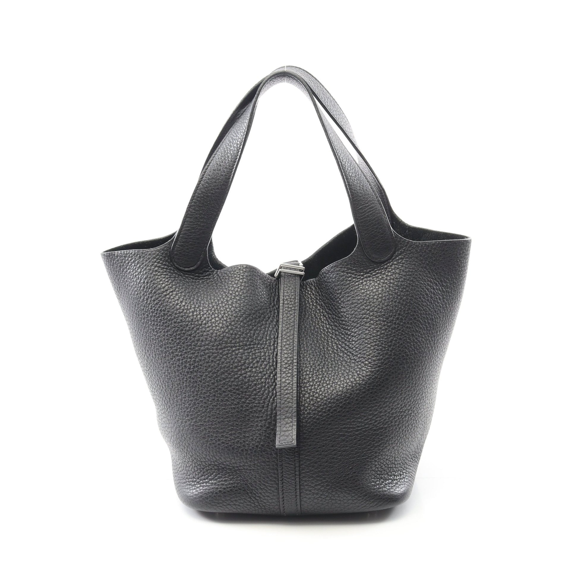 ピコタンMM ハンドバッグ トリヨンクレマンス ブラック シルバー金具 □O刻印 エルメス バッグ HERMES