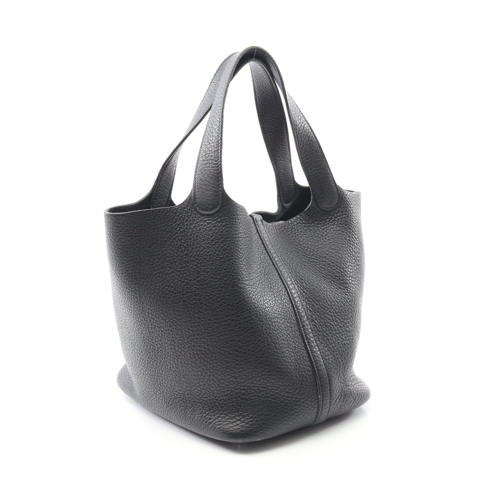 ピコタンMM ハンドバッグ トリヨンクレマンス ブラック シルバー金具 □O刻印 エルメス バッグ HERMES
