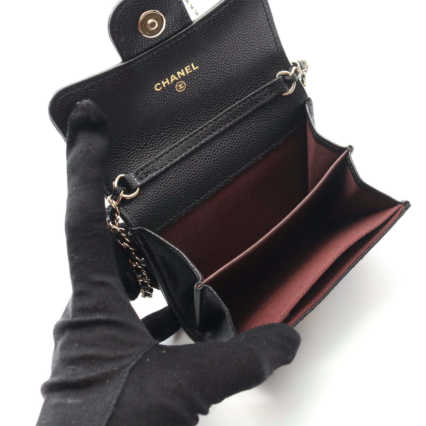 マトラッセ チェーンウォレット キャビアスキン ブラック ゴールド金具 シャネル バッグ CHANEL