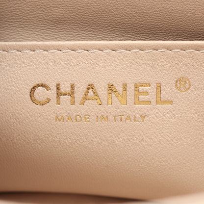 マトラッセ ミニ チェーンショルダーバッグ ラムスキン ピンクベージュ ゴールド金具 シャネル バッグ CHANEL