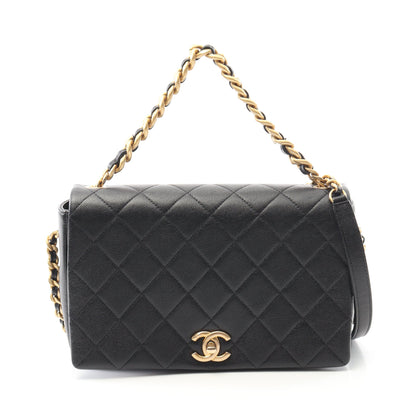 マトラッセ チェーンショルダーバッグ キャビアスキン ブラック ゴールド金具 2WAY シャネル バッグ CHANEL