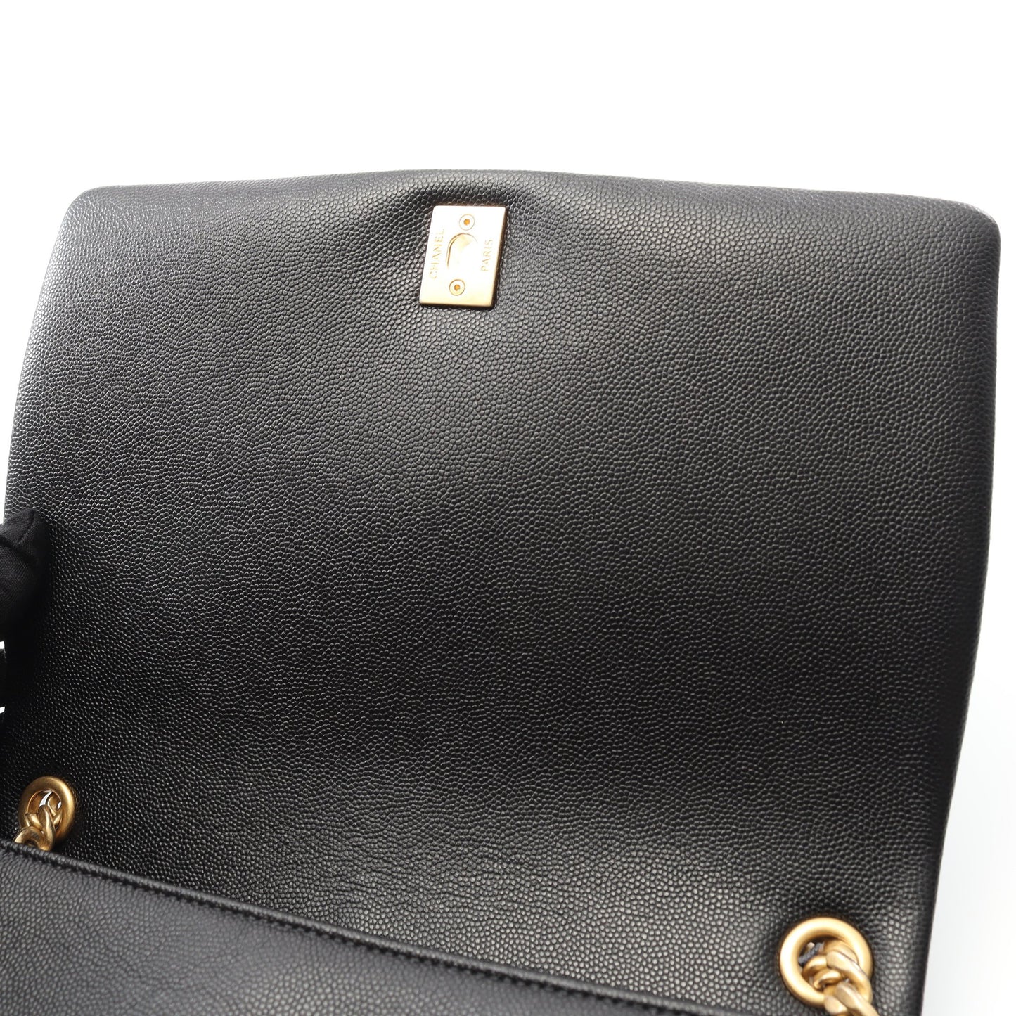 マトラッセ チェーンショルダーバッグ キャビアスキン ブラック ゴールド金具 2WAY シャネル バッグ CHANEL