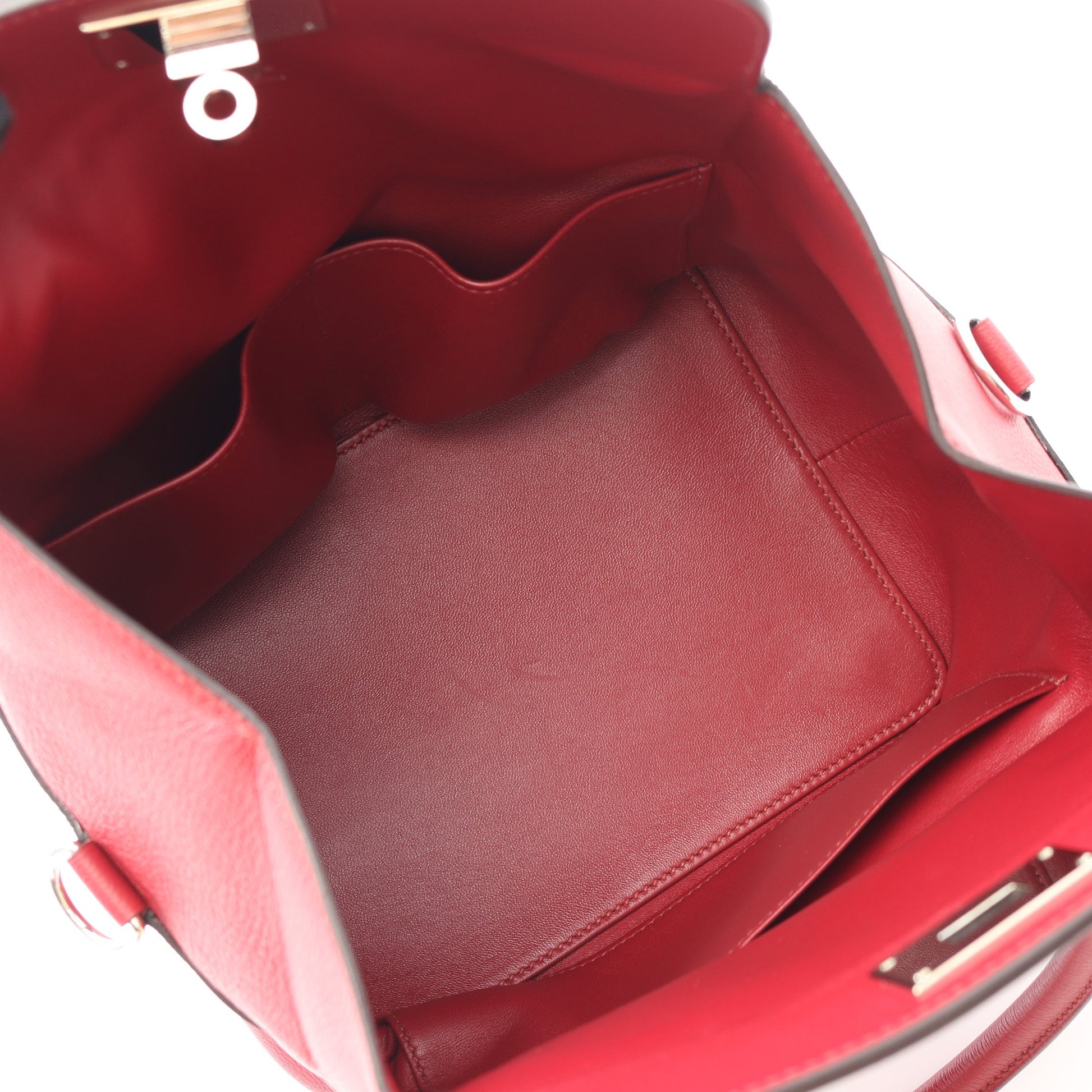 ツールボックス20 ハンドバッグ エバーカラー レッド シルバー金具 2WAY A刻印 エルメス バッグ HERMES