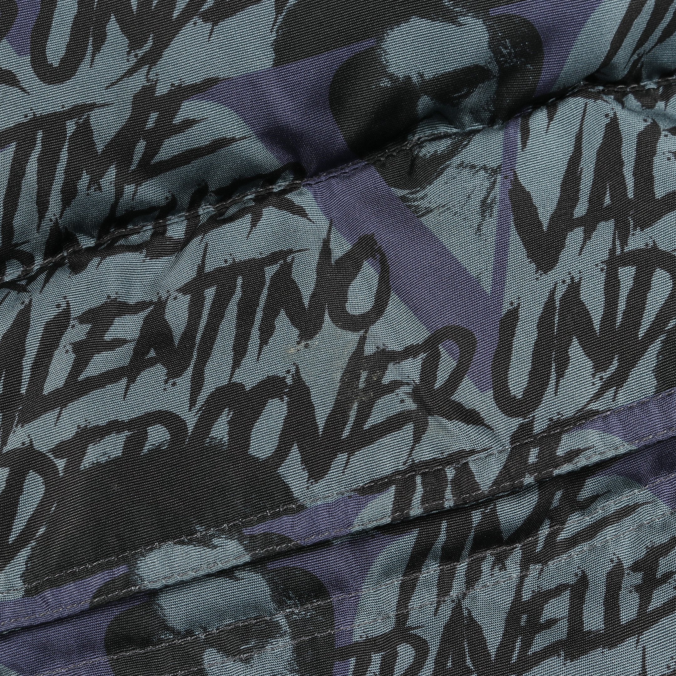 VALENTINO × UNDERCOVER ダウンジャケット 総柄 シルク ブルーグレー