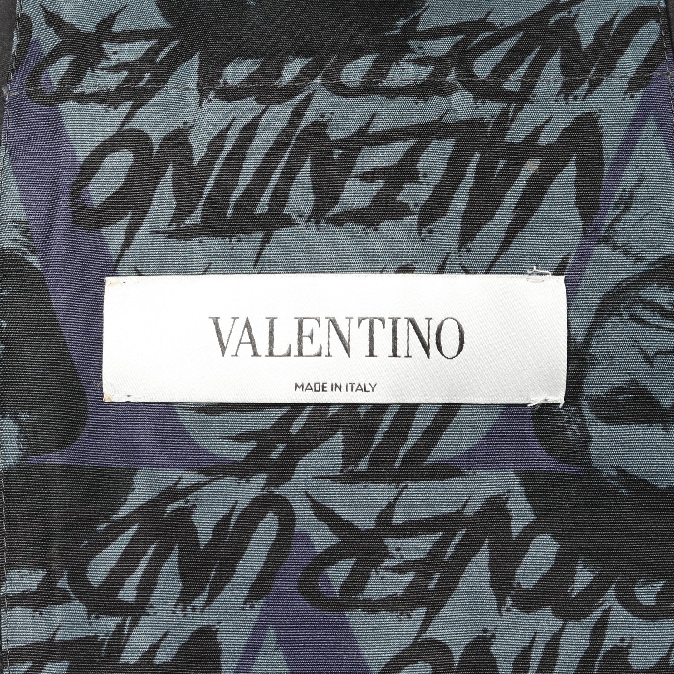 VALENTINO × UNDERCOVER ダウンジャケット 総柄 シルク ブルーグレー