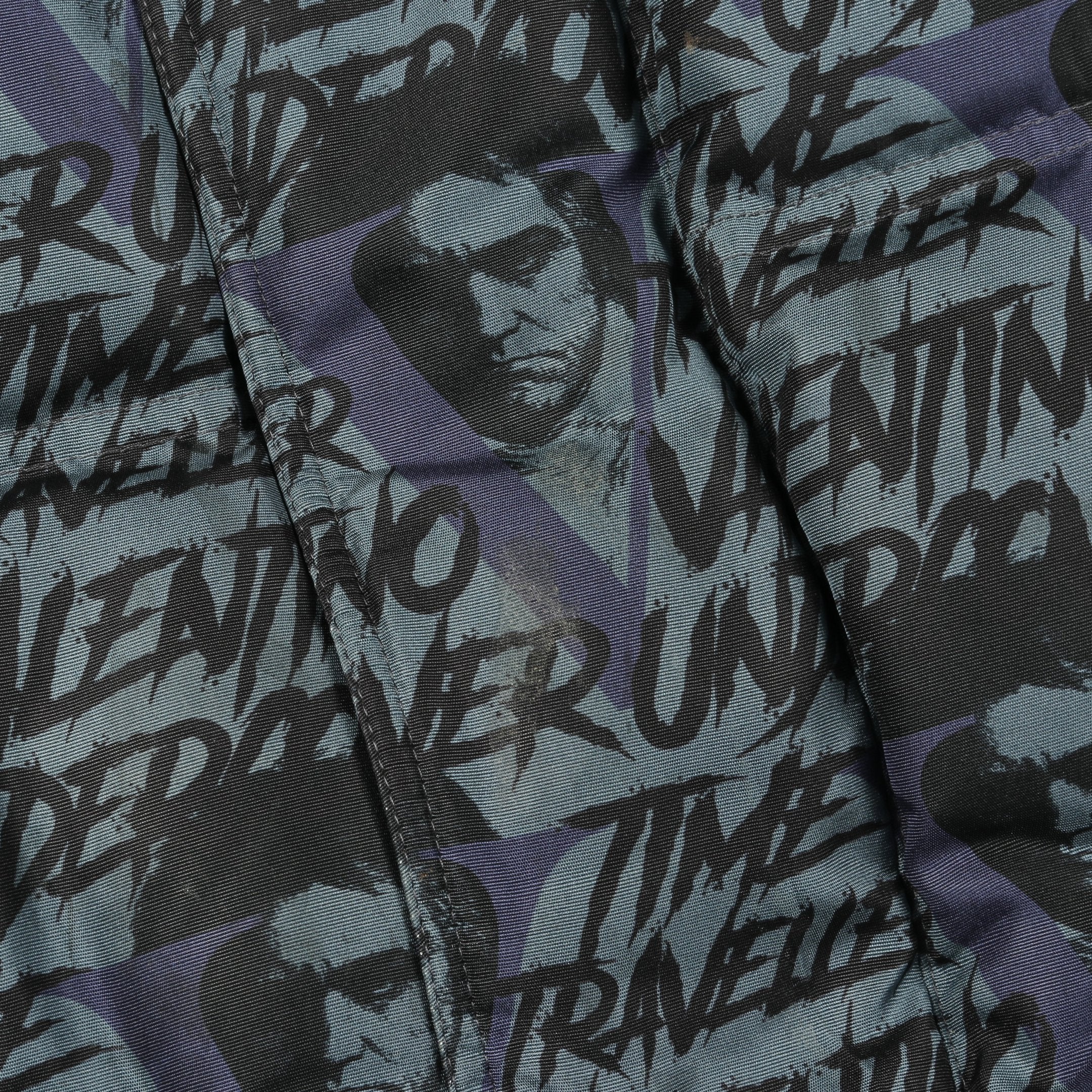 VALENTINO × UNDERCOVER ダウンジャケット 総柄 シルク ブルーグレー