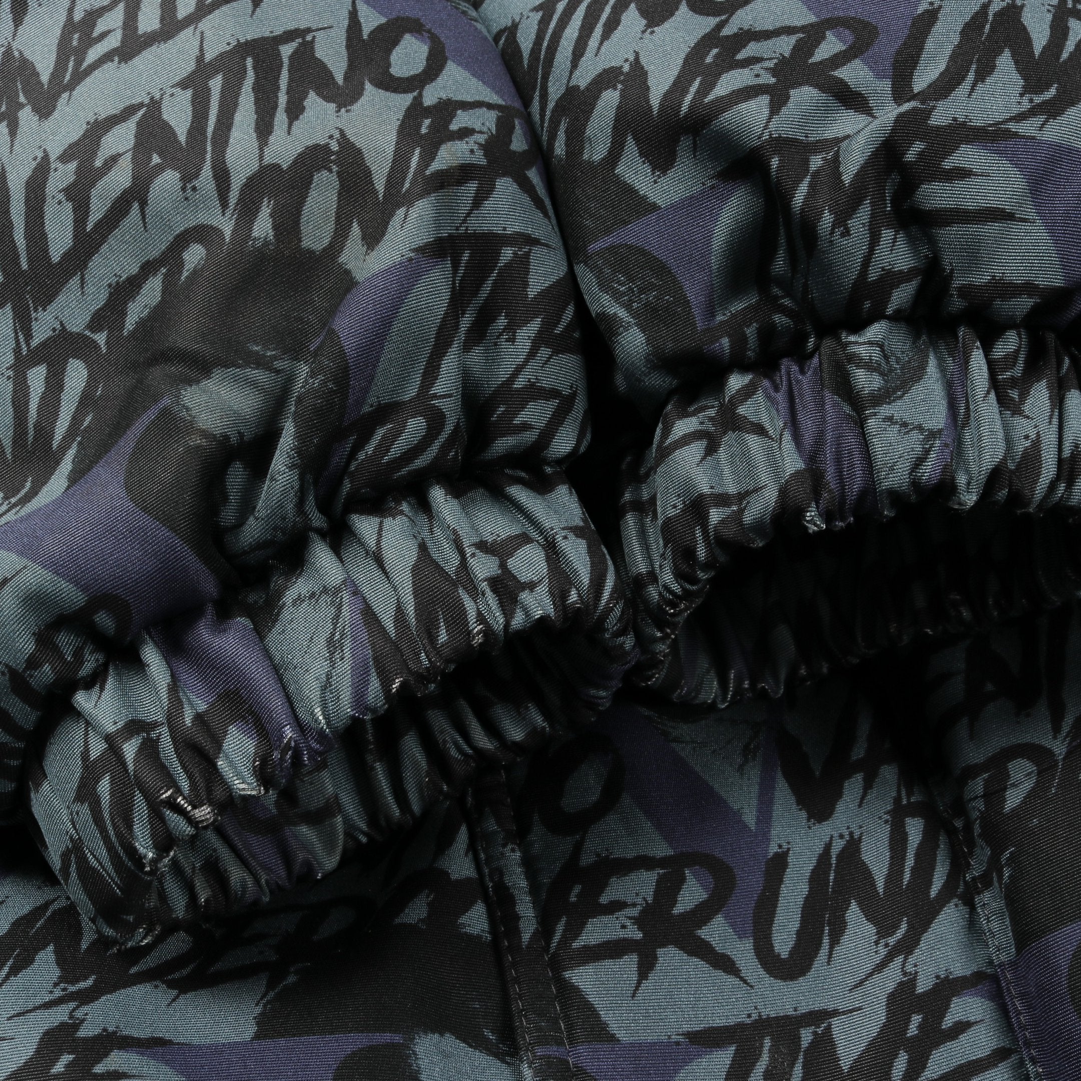 VALENTINO × UNDERCOVER ダウンジャケット 総柄 シルク ブルーグレー