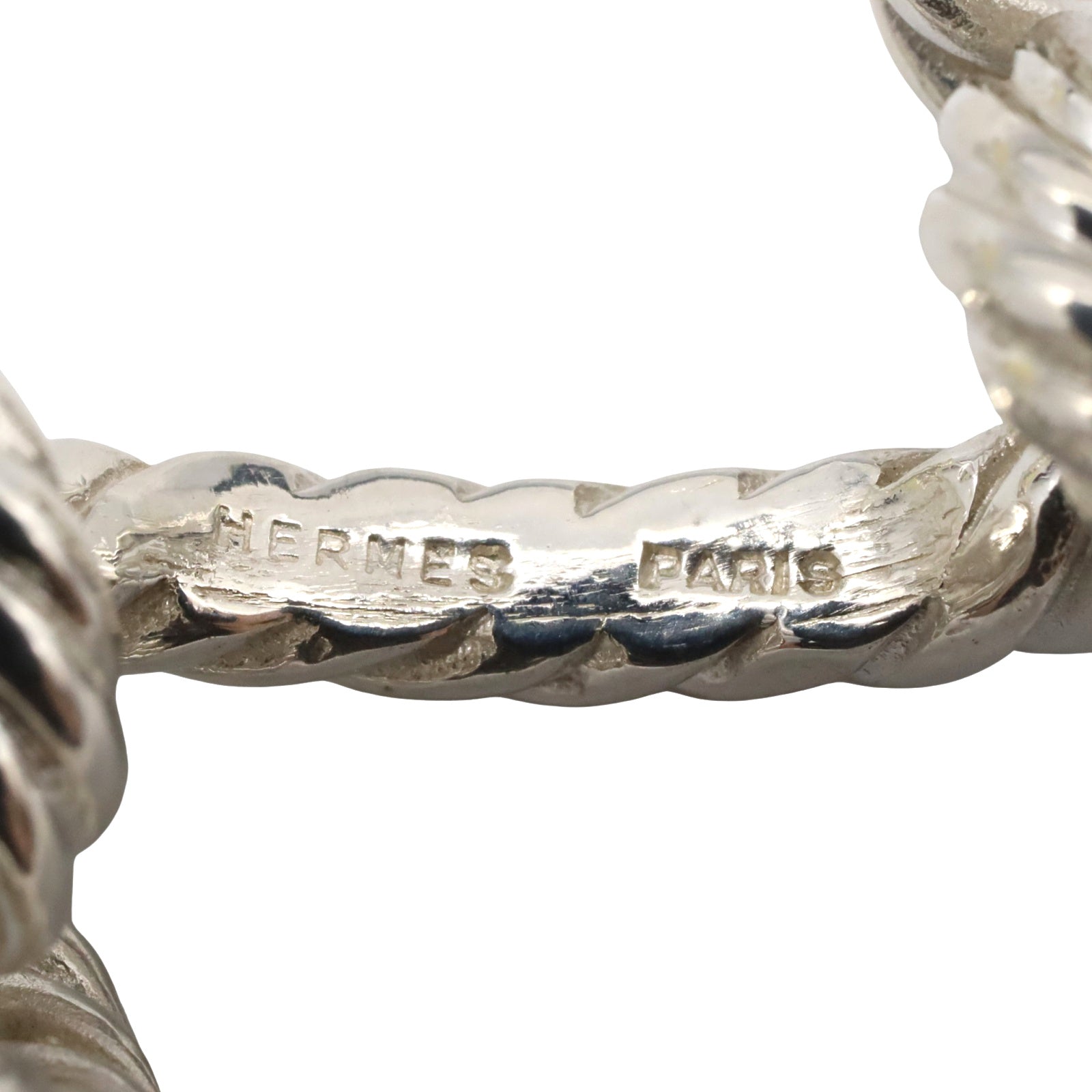 HERMES エルメス カフスボタン シルバー×ブラウン 中古・古着通販】HERMES (エルメス) カフスボタン シルバー サイズ