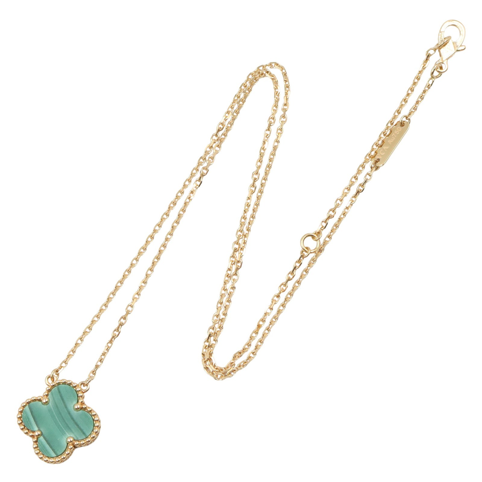 ヴィンテージアルハンブラ ネックレス マラカイト ネックレス K18