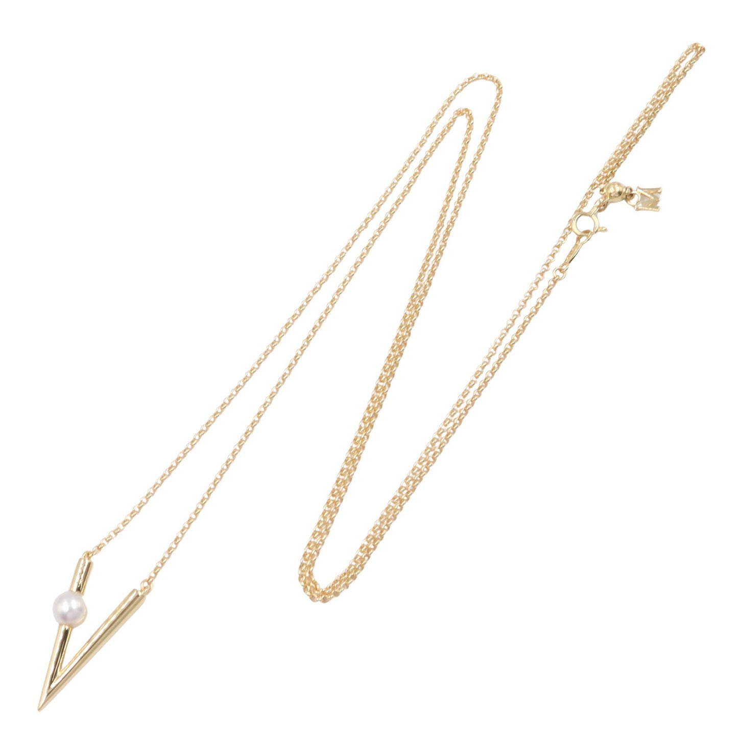 Vコード パール ネックレス ネックレス K18（イエローゴールド） パール ホワイト ミキモト アクセサリー MIKIMOTO
