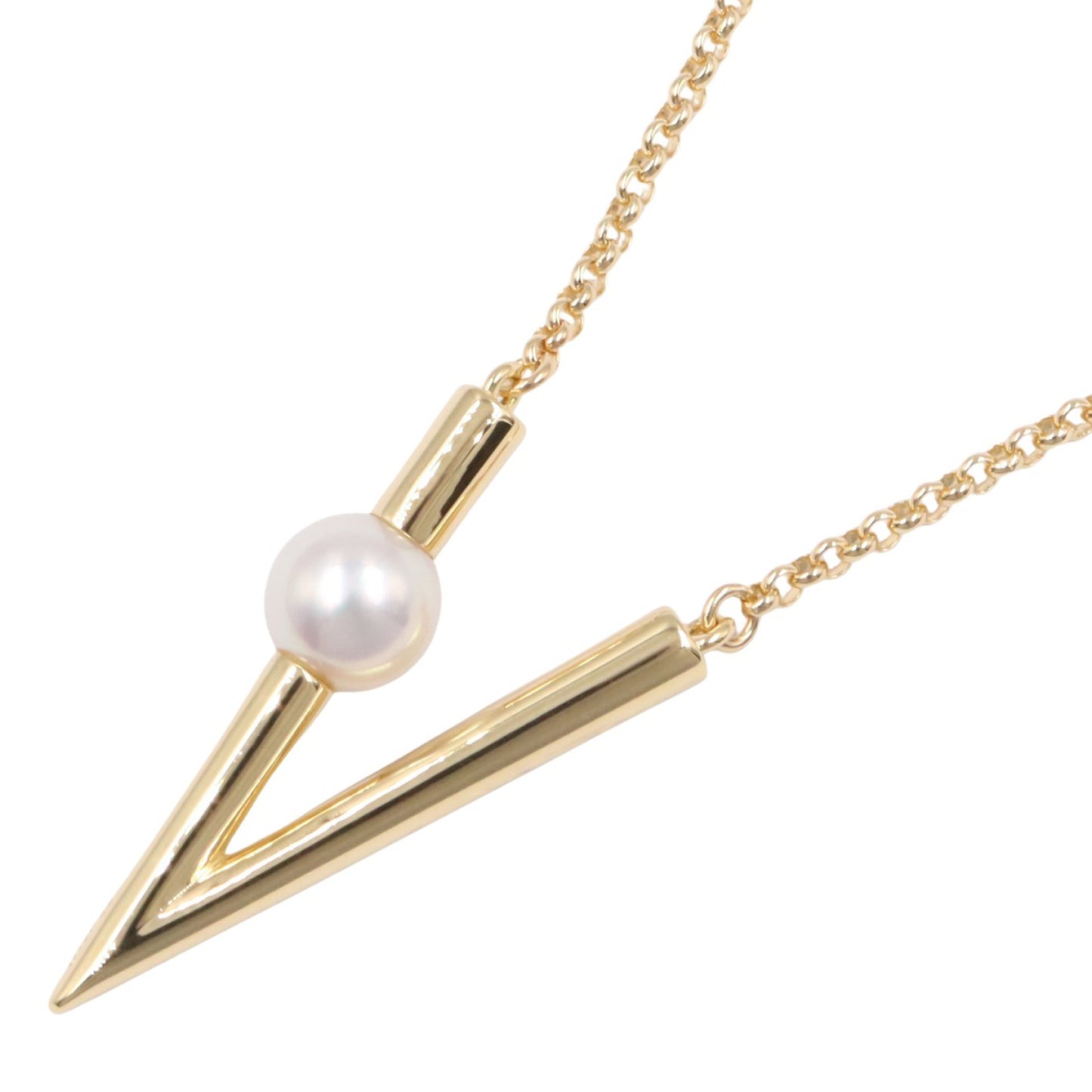 Vコード パール ネックレス ネックレス K18（イエローゴールド） パール ホワイト ミキモト アクセサリー MIKIMOTO