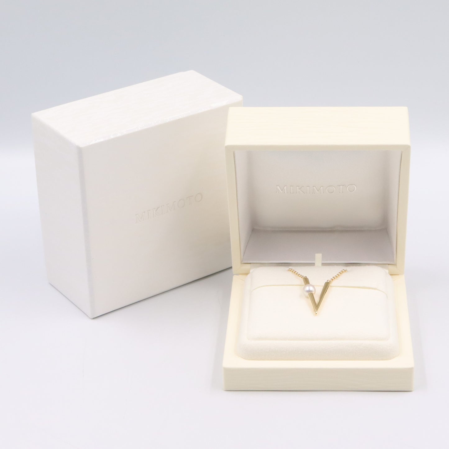 Vコード パール ネックレス ネックレス K18（イエローゴールド） パール ホワイト ミキモト アクセサリー MIKIMOTO