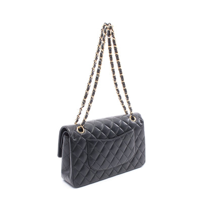 マトラッセ Wフラップ Wチェーンショルダーバッグ ラムスキン ブラック ゴールド金具 シャネル バッグ CHANEL
