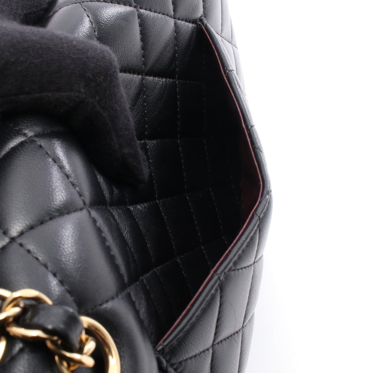 マトラッセ Wフラップ Wチェーンショルダーバッグ ラムスキン ブラック ゴールド金具 シャネル バッグ CHANEL